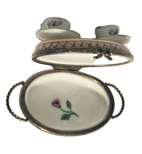Tea Time for Two w Cups Limoges Box Authentic Limoges Box