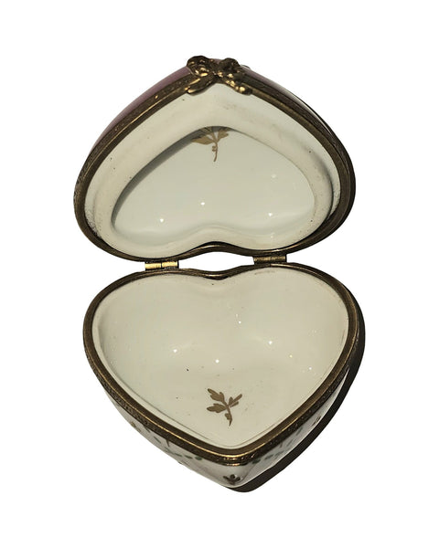 Pink Flower Gold on Heart