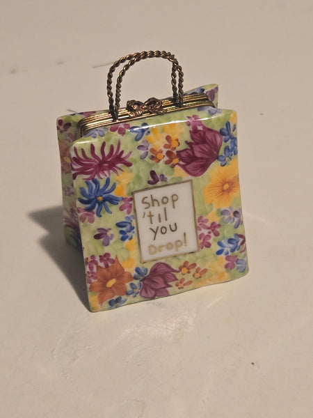 Shop Till You Drop Bag Floral Limoges Box