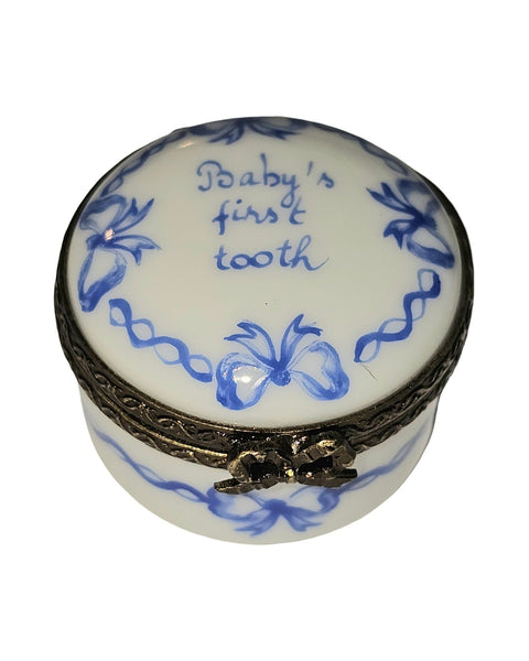Small Blue Baby First Tooth Round