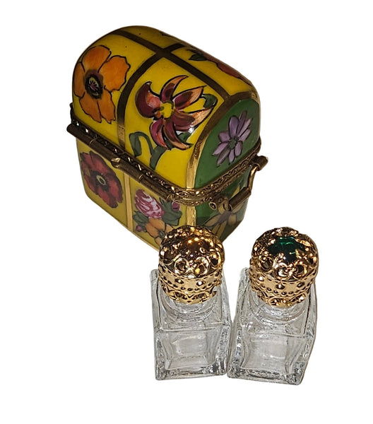 Yellow Green Perfume Flowers Box for Elegant Gifting Authentic Limoges Box