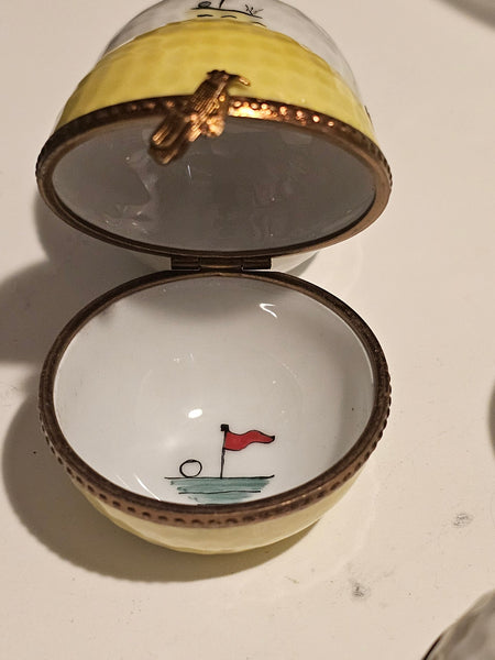Yellow Golf Ball w Flag Painted Inside