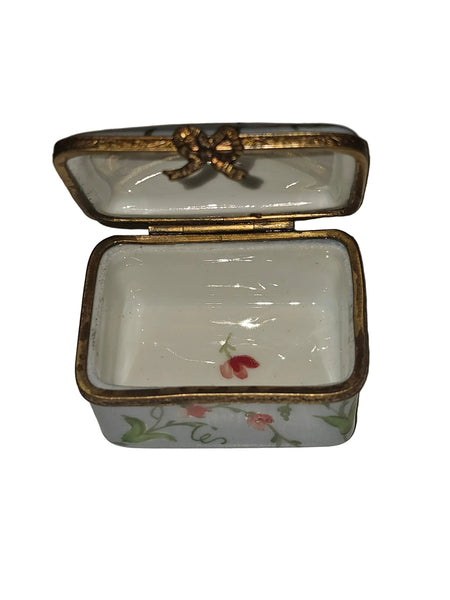 Light Blue Rectangle w Orange Flowers