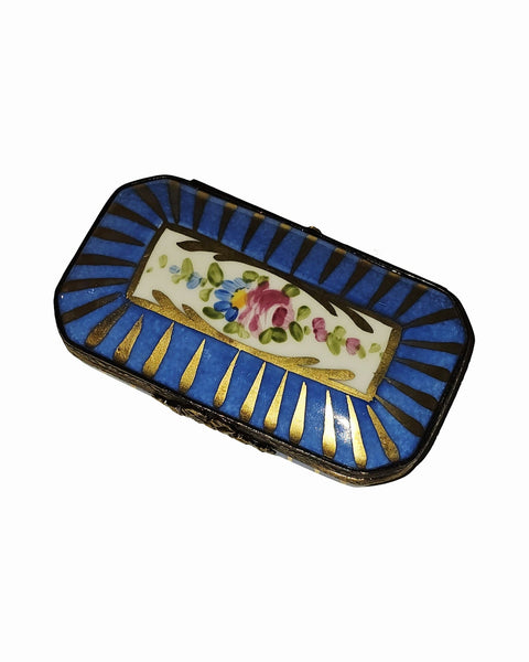 Blue Rectangle Floral Flat