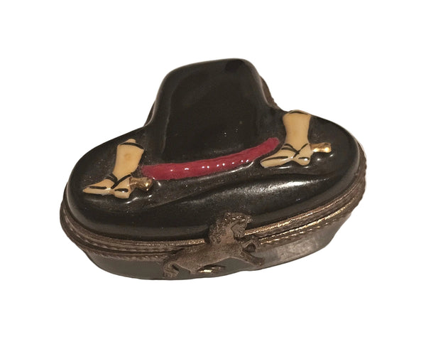 Black Mini Cowboy Hat Authentic Limoges Box