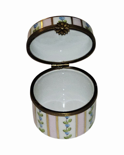 Tall Pink Striped Round Floral