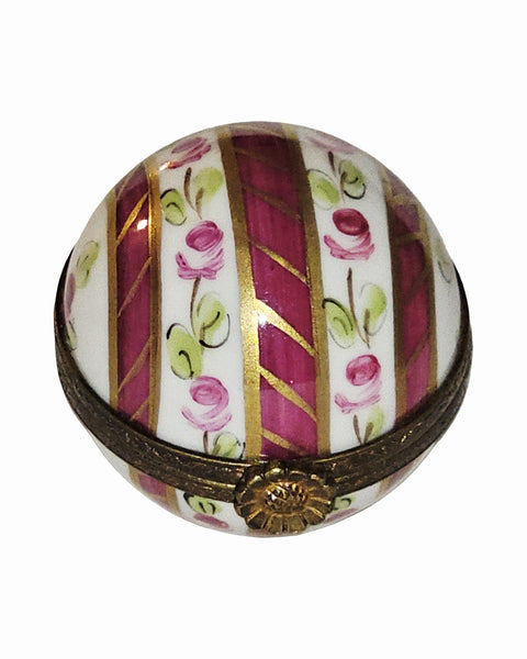 Small Maroon Rose striped round ball