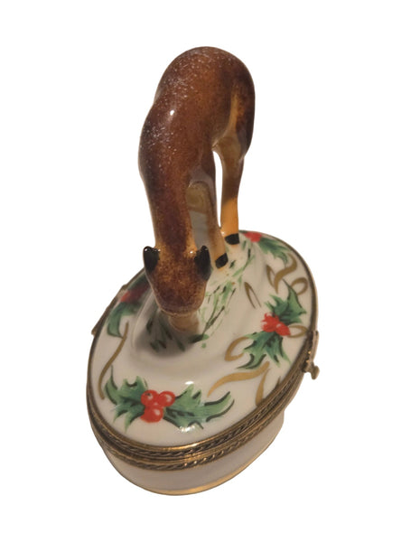 Christmas Deer in Snow Authentic Limoges Box