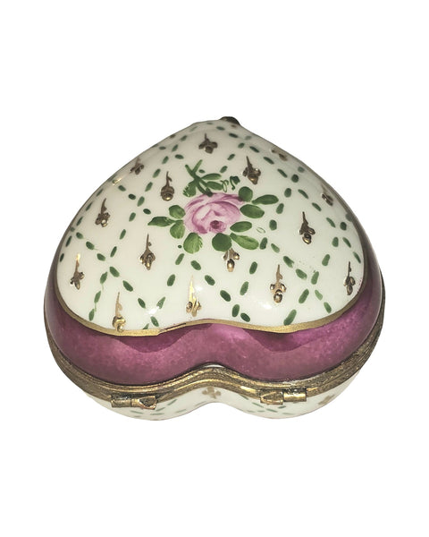 Pink Flower Gold on Heart