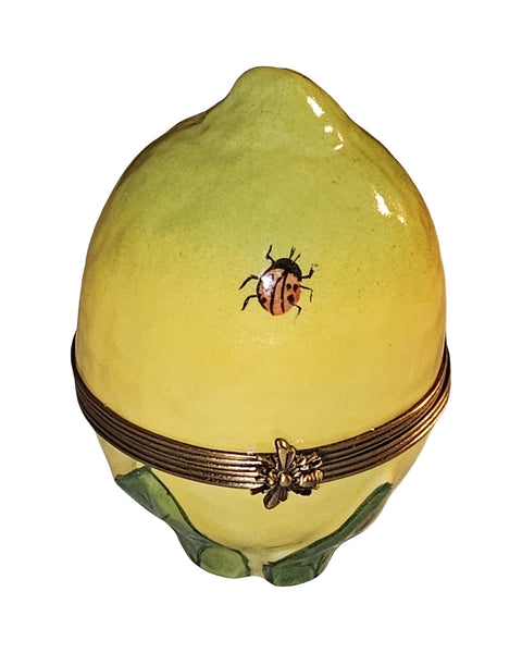 Large Lemon w Ladybug Authentic Limoges Box