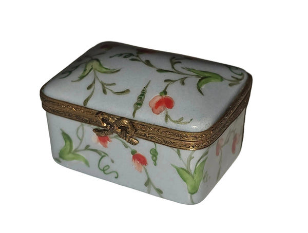 Light Blue Rectangle w Orange Flowers