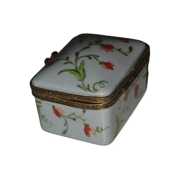 Light Blue Rectangle w Orange Flowers