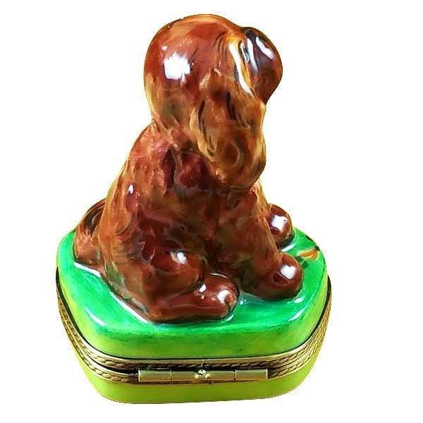 Ruby King Charles Spaniel Porcelain Limoges dog French Trinket Box