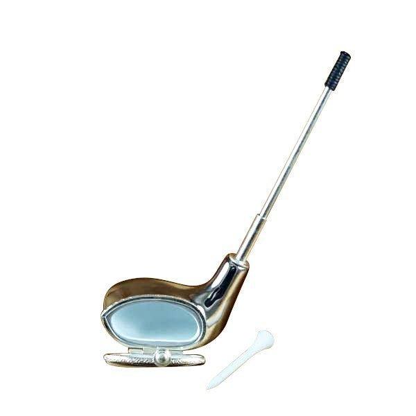 Silver Streak Driver with Removable Tee Golf Porcelain Limoges sports French Trinket Box