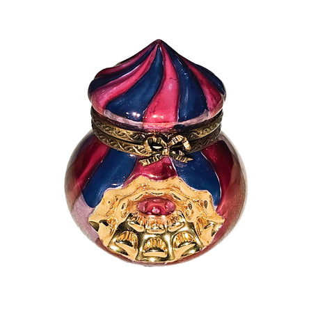 Swirl Pink Gold Limoges Box Porcelain Limoges traditional xmas christmas theme French Trinket Box