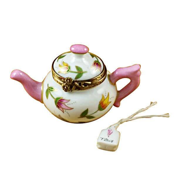 Teapot Tulips Porcelain Limoges china French Trinket Box