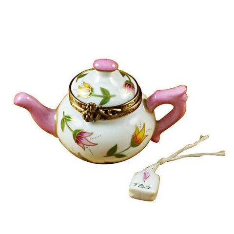Teapot Tulips Porcelain Limoges china French Trinket Box