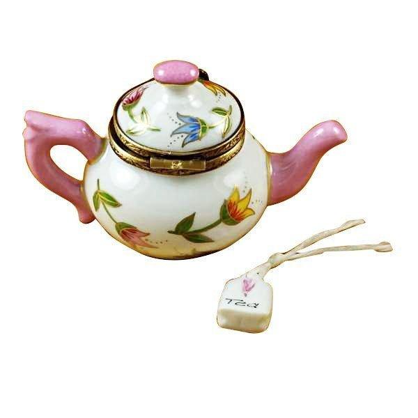 Teapot Tulips Porcelain Limoges china French Trinket Box