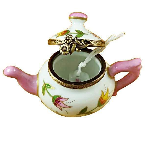 Teapot Tulips Porcelain Limoges china French Trinket Box
