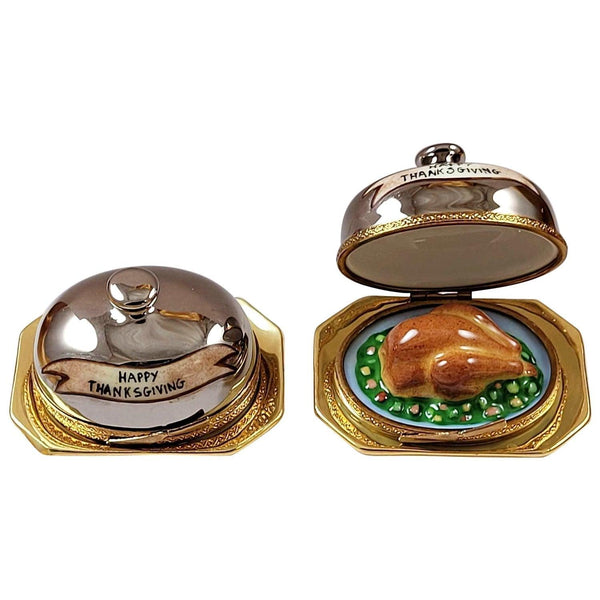Turkey Under Chrome - Happy Thanksgiving Porcelain Limoges Thanksgiving French Trinket Box
