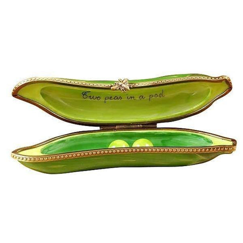 Two Peas in a Pod Porcelain Limoges fruit vegetables French Trinket Box
