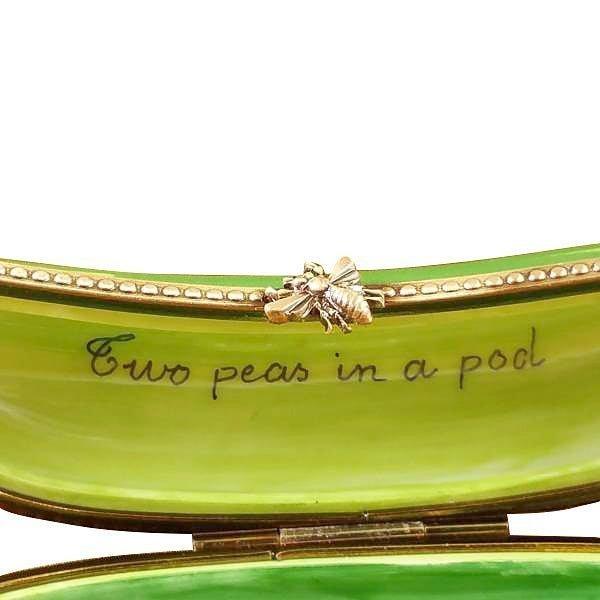 Two Peas in a Pod Porcelain Limoges fruit vegetables French Trinket Box