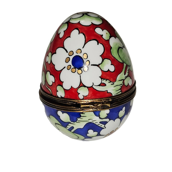 Vibrant Floral Limoges Egg Porcelain Limoges egg French Trinket Box