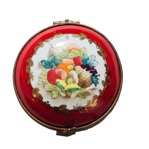 Vibrant Red Fruit Limoges Box Porcelain Limoges traditional French Trinket Box