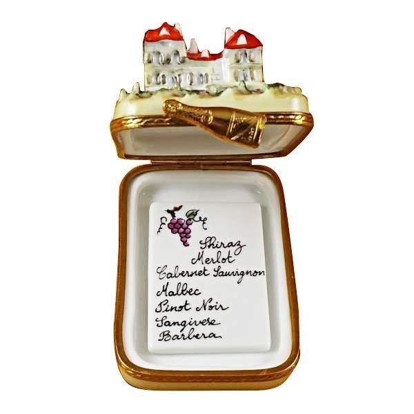 Vineyard with Removable Wine List Porcelain Limoges wine valentine special occasions French Trinket Box