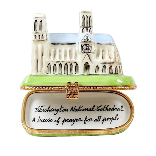 Washington National Cathedral Porcelain Limoges monuments united states religion christian French Trinket Box