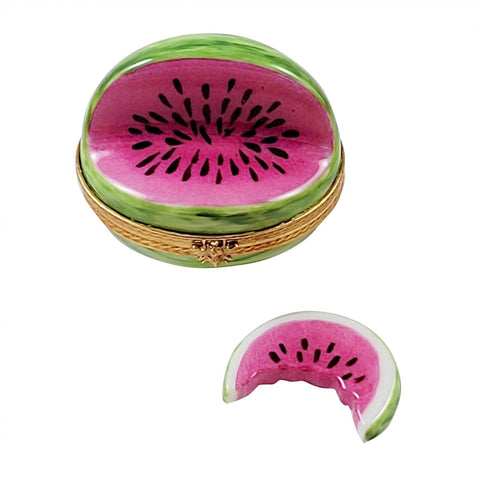 Watermelon with Removable Slice Porcelain Limoges fruit vegetable French Trinket Box