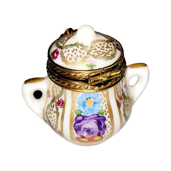 White Pot Canister Urn Tea Chest Limoges Box