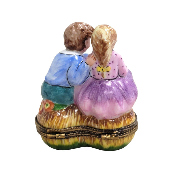 Children Not Afraid of Love on Heart Porcelain Limoges Trinket Box