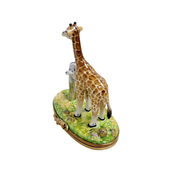 Giraffe w Tree Porcelain Limoges Trinket Box