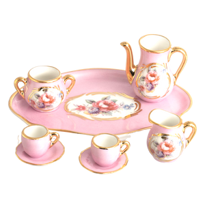 Mini Tea Set: Pink Limoges Porcelain Box