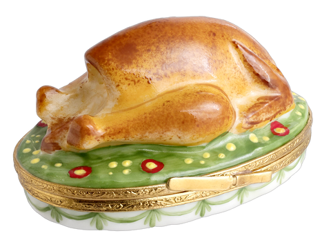 Roast Thanksgiving Turkey Limoges Porcelain Box