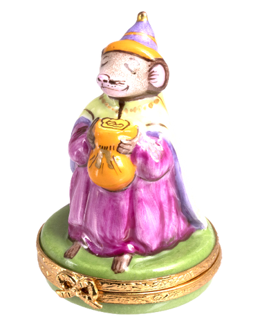 Wiseman : Mouse Limoges Porcelain Box