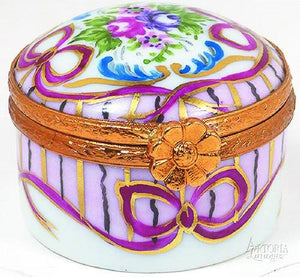 Tiny Round: Recamier Pink Limoges Box-traditional-Limoges Box Boutique