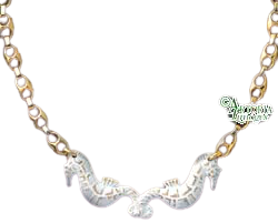 Sea Horse Necklace: White Limoges Porcelain Box