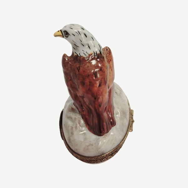 American Bald Eagle Porcelain Limoges Trinket Box