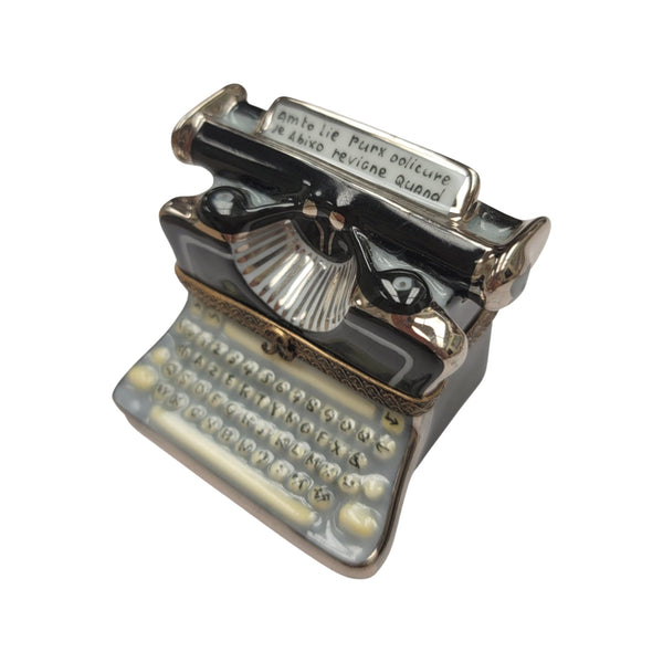 Antique Black Typewriter Porcelain Limoges Trinket Box