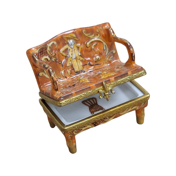 Antique French Love Seat Porcelain Limoges Trinket Box