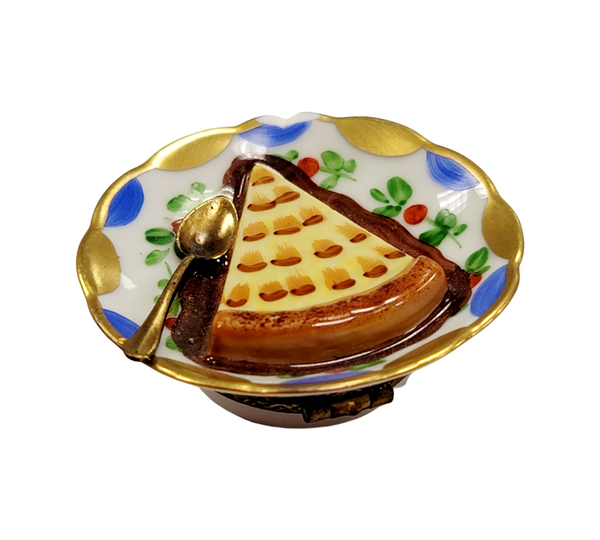 Apple Pie Dessert on Plate Porcelain Limoges Trinket Box