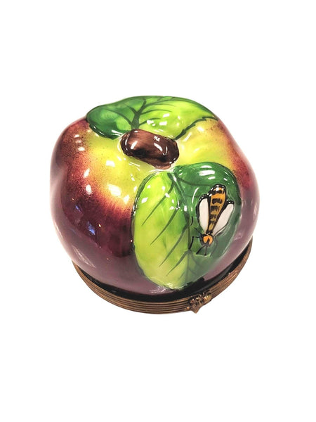 Apple w Bee Porcelain Limoges Trinket Box