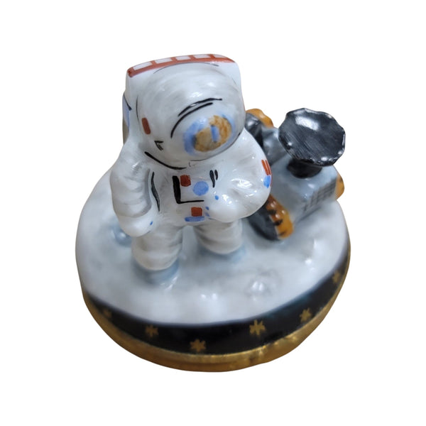 Astronaut on Moon Porcelain Limoges Trinket Box