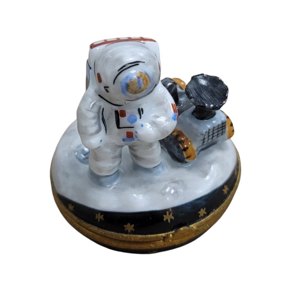 Astronaut on Moon Porcelain Limoges Trinket Box