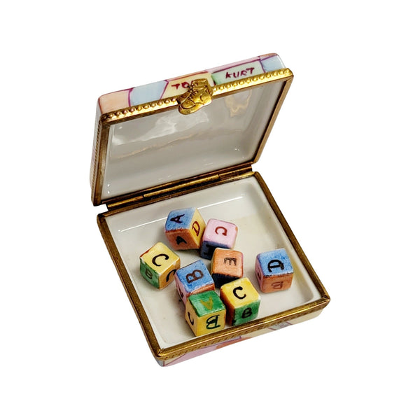 Baby Blocks Preschool Toy Porcelain Limoges Trinket Box