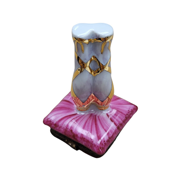 Ballerina Slippers Porcelain Limoges Trinket Box