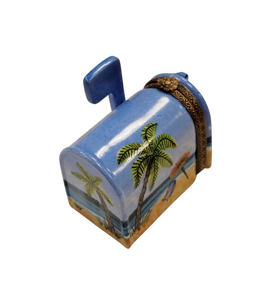 Beach House Mailbox Porcelain Limoges Trinket Box