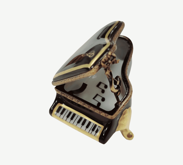 Black Grand Piano Porcelain Limoges Trinket Box